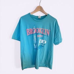 2024 Williamsburg Feast GraphicT-Shirt L Giglio Brooklyn Mount Carmel Teal